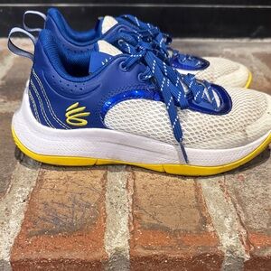 Under Armour Kids Blue and White Sneakers